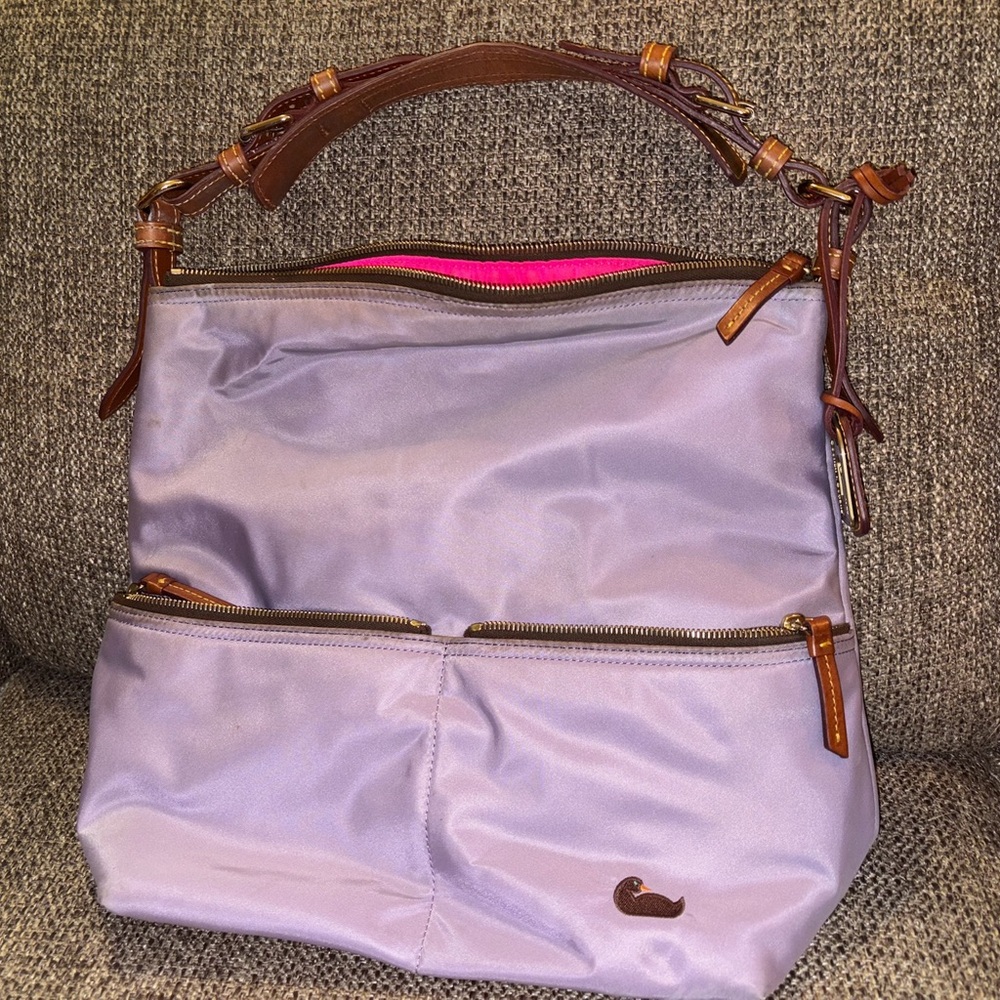 Dooney & Bourke Purple and Brown Shoulder Bag